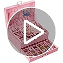 QBestry 3-Layer Jewelry Box for Women with Lock and Key & Drawer, Large Jewelry Organizer with 8 Necklace Hooks & 56 Earri...