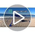 Buheco Beach Tent Pop Up Shade 10x10ft Beach Canopy Sun Shelter UPF50+ with 4 Foldable Poles-Portable Carrying Bag-Sand Sh...