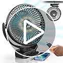 Korbot 8-inch Clip on Fan - 12000mAh Portable Fan Battery Rechargeable with 3 Speeds and Strong Airflow, USB Fan Small Des...