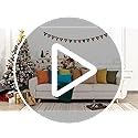 Kevin Textile Decorative Lined Linen Cushion Cover Throw Pillow Case for Bedroom, 24"x24"(61x61cm), Set of 2, Grey White