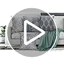 Coliuso Decorative Throw Pillow Covers 18x18 Set of 4, Grey and White Modern Simple Square Pillow Case Cushion Cover for S...