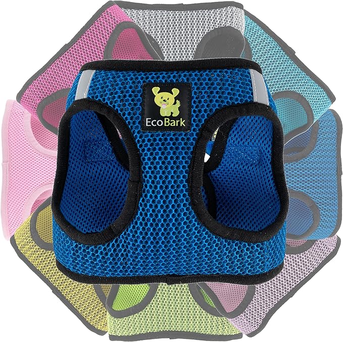 EcoBark Step in Dog Harness Reflective Soft Ultra Padded Mesh Dog Harnesses for XXS, XS, Small, and Medium Dogs Eco-Friend...