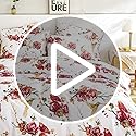 Tache Floral Hummingbirds Burgundy Ivory Antique Vintage Farmhouse Spring Country Rustic Microfiber Rose Garden Sheet Set ...