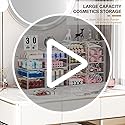caktraie Makeup Organizer Storage with 16 Drawers, 4 Pcs Desktop Office Supplies, Desk Organizers, Clear Accessories, Dust...