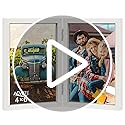 AEVETE 4x6 Picture Frames Double Hinged Wood Folding Photo Frames Vertical with Plexiglass Front, White
