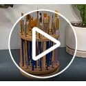 BlackLabMill Rotating Paint Brush Holder - Handmade Paint Brush Holder Rotating Art Supply Organizer – Large Capacity Cher...