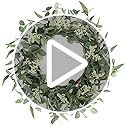 Pinkpum 20'' Eucalyptus Wreath for Front Door, Porch, Window - Green Decor for Home, Farmhouse - Spring, Summer, Fall, All...