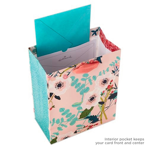 Hallmark 9" Medium Gift Bag with Tissue Paper (Bright Flowers) for Valentine's Day, Easter, Birthdays, Bridal Showers, Wed...