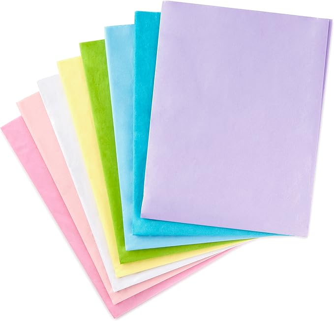 Hallmark Bulk Tissue Paper (Pastel Rainbow, 8 Colors) 120 Sheets for Easter, Spring Gift Wrap, Crafts, DIY Paper Flowers, ...
