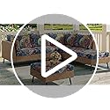 hyha 8Pcs Patio Cushion Covers, Stretch Outdoor Couch Cushion Covers Replacement, Washable Outdoor Chair/Sofa Slipcovers f...