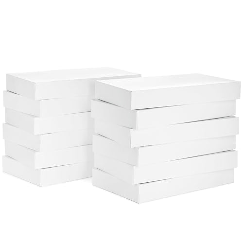 Hallmark 17" XL Gift Boxes with Lids (12 White Robe Boxes, White) for Birthdays, Graduations, Christmas, Weddings, Bridal ...