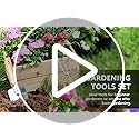 Grenebo Gardening Tools 9-Piece Heavy Duty Garden Hand Tools with Fashion and Durable Garden Tools Organizer Handbag, Rus...