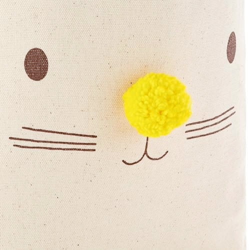 Hallmark 9" Canvas Tote Bag (Teddy Bear Face) Reusable Gift Bag for Baby Showers, Birthdays, Kids