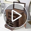 AKOZLIN Extra Large 6-Tier Jewelry Box Organizer with Mirror, 5 Drawers Leather Jewelry Storage Case for Women Girls Ring ...