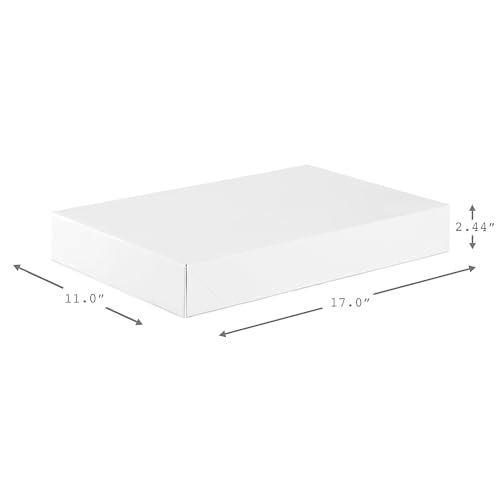 Hallmark 17" XL Gift Boxes with Lids (12 White Robe Boxes, White) for Birthdays, Graduations, Christmas, Weddings, Bridal ...