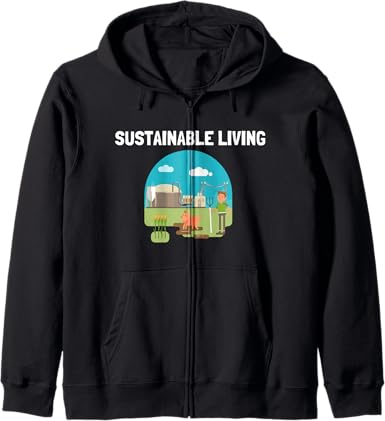Sustainable Living - Minimalist Living Zip Hoodie