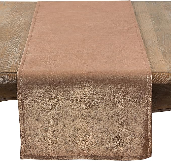 SARO LIFESTYLE 1793.RS1590B Diamonique Collection Shimmering Evening Event Table Runner, 15" x 90", Rose