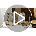 Cuspin 5x7 Picture Frame, Vintage Ornate Gold Resin Frame with Glass Front, Ginkgo Leaf Textured Photo Frame for Wall Hang...