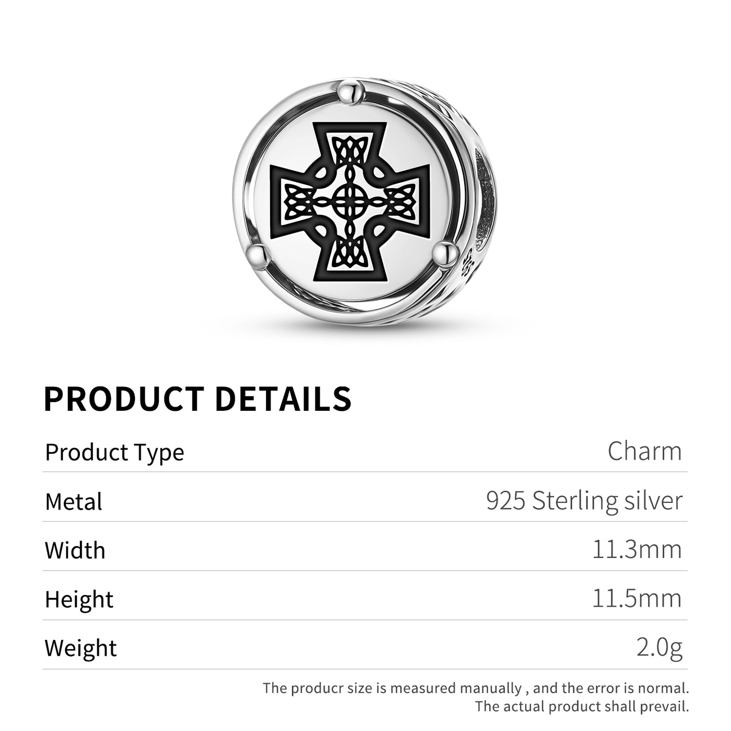 925 Sterling Silver Celtic The Celtic Cross Charms For Bracelets & Necklaces Pendants Beads Jewelry Fit Pan Bracelet Bible Verse Charm Prayer Faith Religious Gifts For Women