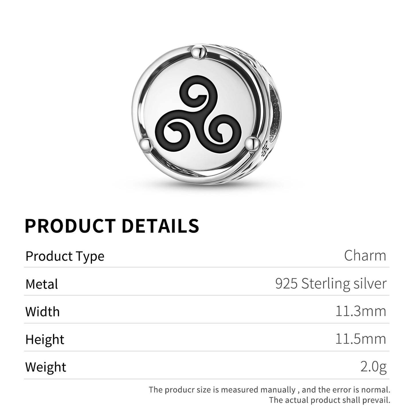 925 Sterling Silver Celtic Triskeles Celtic Love Knot Charms For Bracelets & Necklaces Pendants Beads Jewelry Fit Pan Bracelet Bible Verse Charm Prayer Faith Religious Gifts For Women