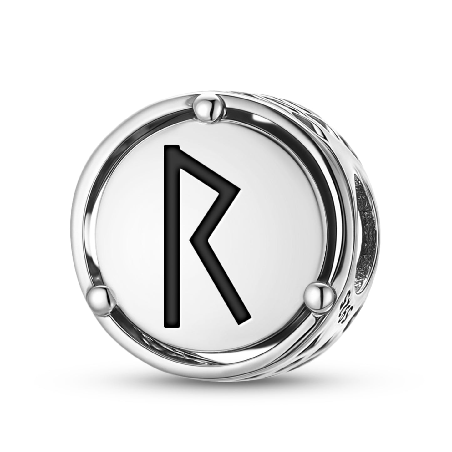 925 Sterling Silver Norse Runes Raidho Charms For Bracelets & Necklaces Pendants Beads Jewelry Fit Pan Bracelet Bible Verse Charm Prayer Faith Religious Gifts For Women