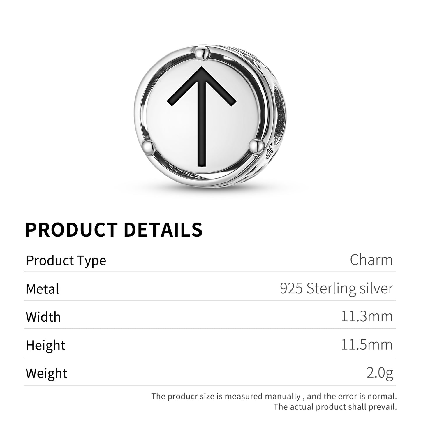925 Sterling Silver Norse Runes Tiwaz Charms For Bracelets & Necklaces Pendants Beads Jewelry Fit Pan Bracelet Bible Verse Charm Prayer Faith Religious Gifts For Women