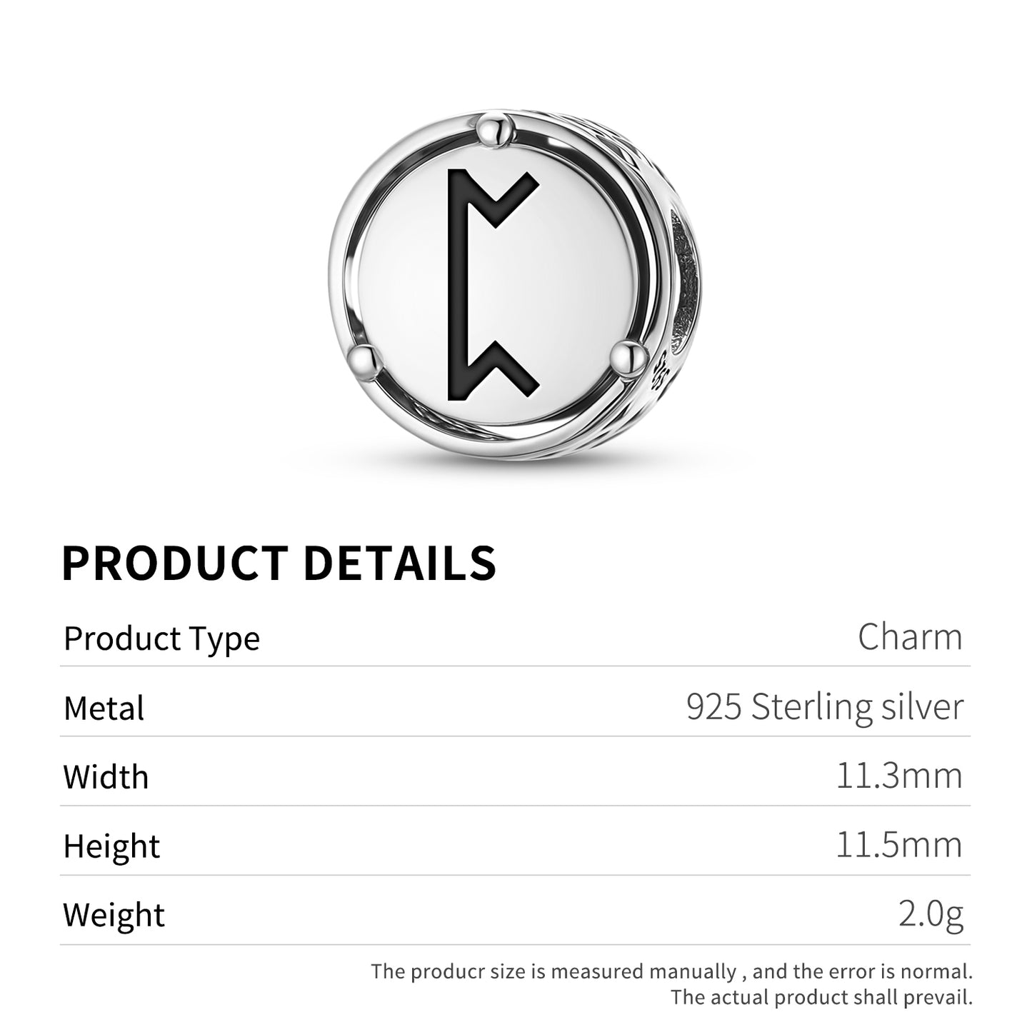 925 Sterling Silver Norse Runes Pertho Charms For Bracelets & Necklaces Pendants Beads Jewelry Fit Pan Bracelet Bible Verse Charm Prayer Faith Religious Gifts For Women