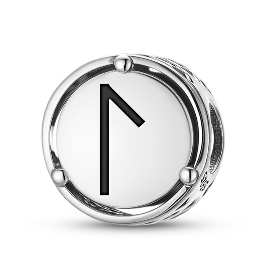 925 Sterling Silver Norse Runes Laguz Charms For Bracelets & Necklaces Pendants Beads Jewelry Fit Pan Bracelet Bible Verse Charm Prayer Faith Religious Gifts For Women