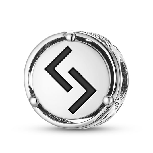 925 Sterling Silver Norse Runes Jera Charms For Bracelets & Necklaces Pendants Beads Jewelry Fit Pan Bracelet Bible Verse Charm Prayer Faith Religious Gifts For Women