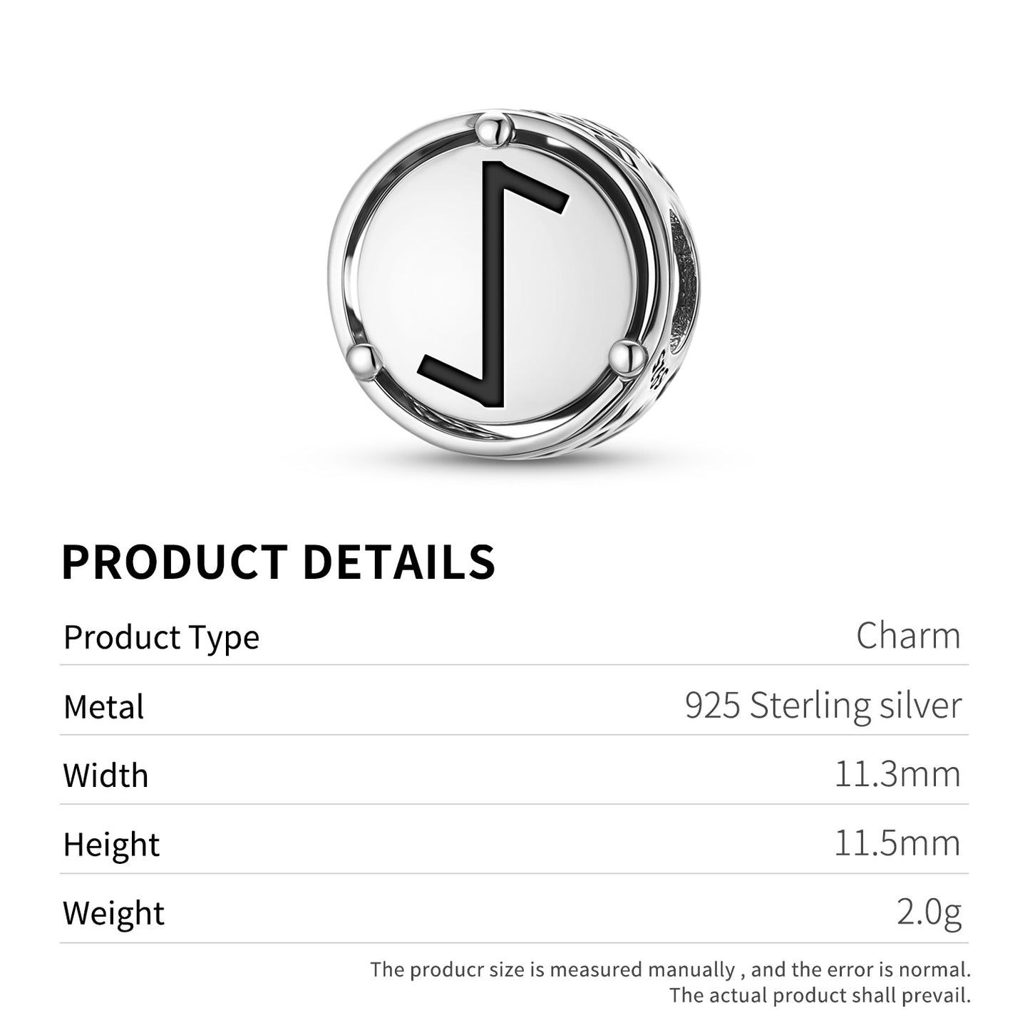 925 Sterling Silver Norse Runes Eiwaz Charms For Bracelets & Necklaces Pendants Beads Jewelry Fit Pan Bracelet Bible Verse Charm Prayer Faith Religious Gifts For Women