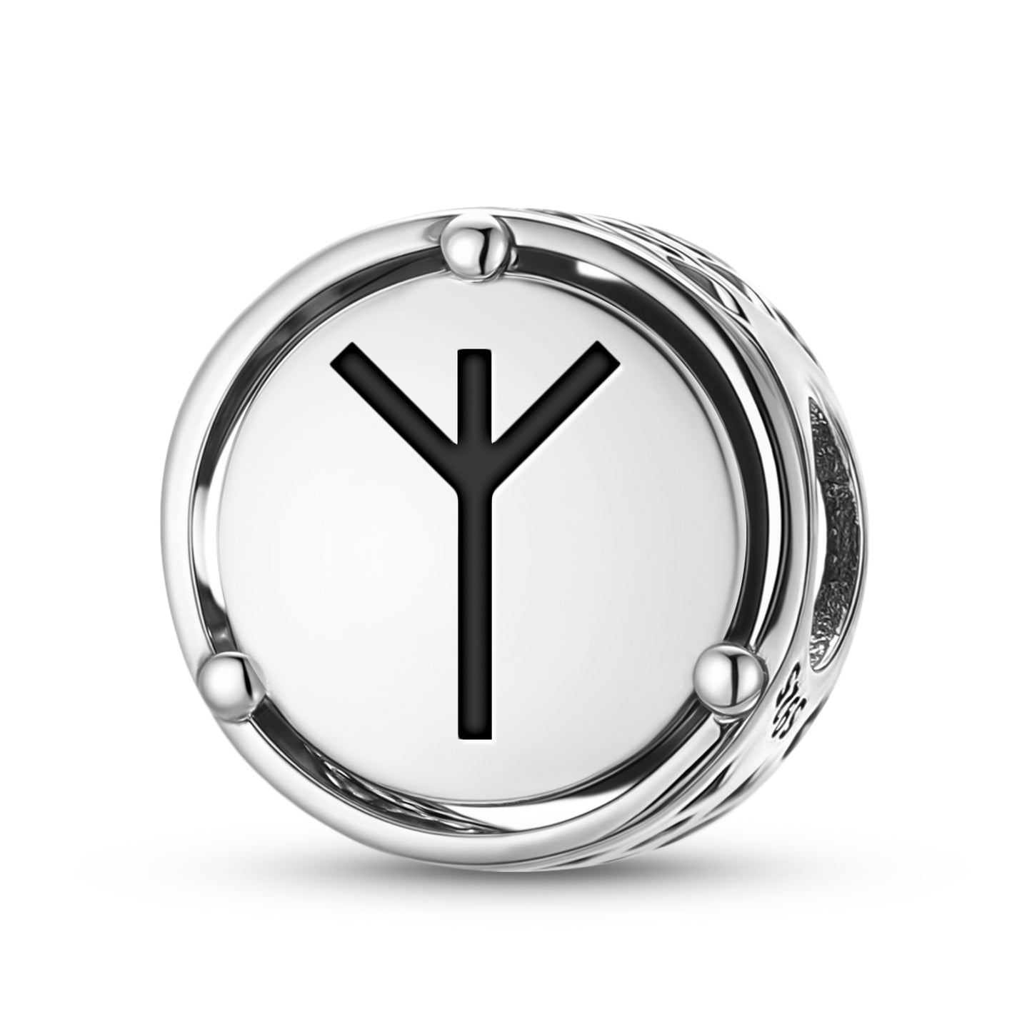 925 Sterling Silver Norse Runes Algiz Charms For Bracelets & Necklaces Pendants Beads Jewelry Fit Pan Bracelet Bible Verse Charm Prayer Faith Religious Gifts For Women