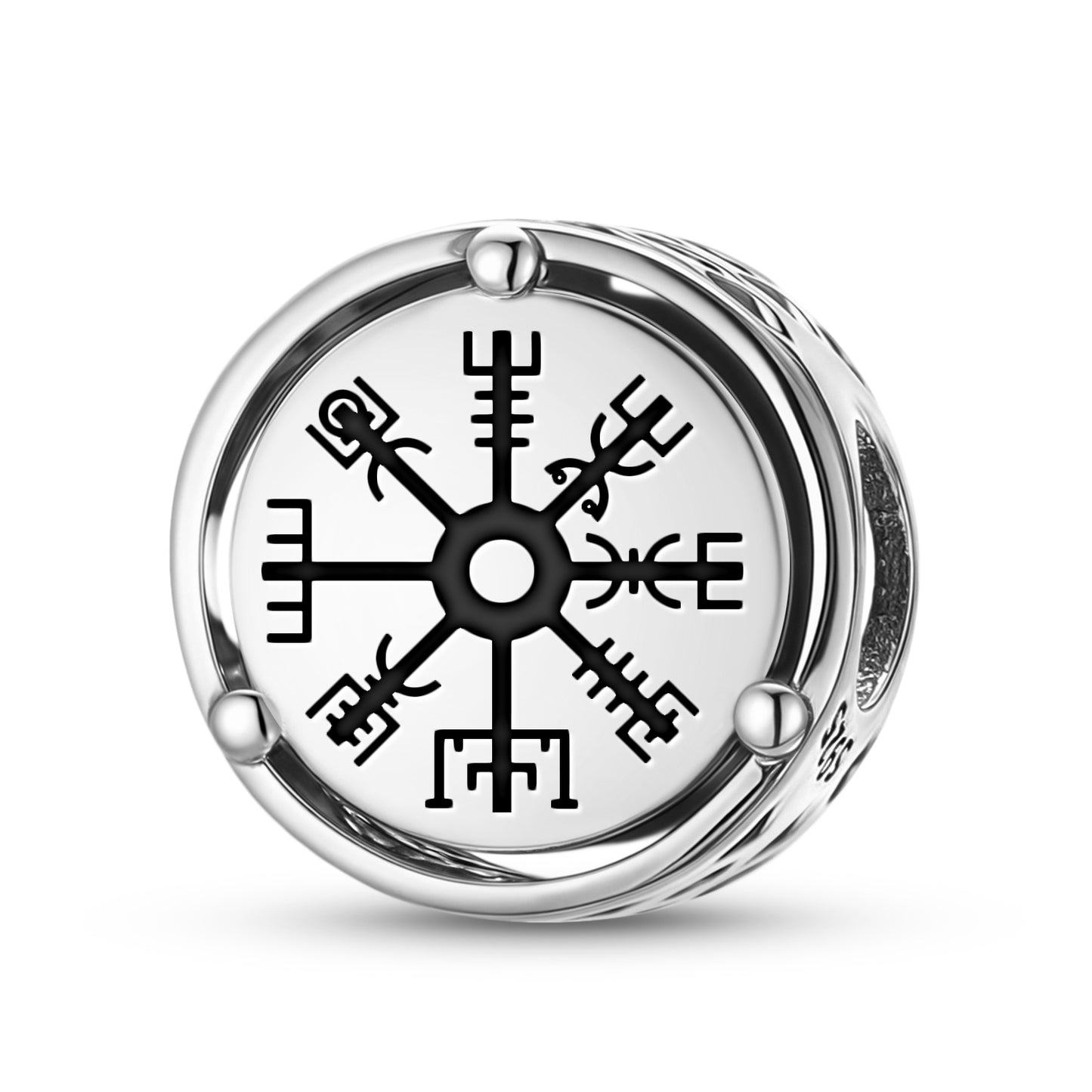 925 Sterling Silver Norse Vegvisir Charms For Bracelets & Necklaces Pendants Beads Jewelry Fit Pan Bracelet Bible Verse Charm Prayer Faith Religious Gifts For Women