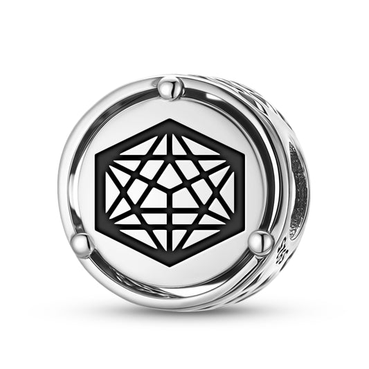 925 Sterling Silver Sacred Geometry Icosahedron Charms For Bracelets & Necklaces Pendants Beads Jewelry Fit Pan Bracelet Bible Verse Charm Prayer Faith Religious Gifts For Women