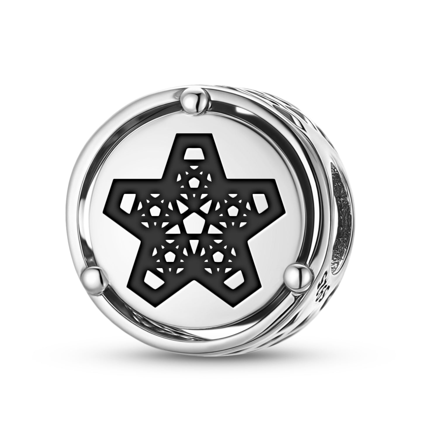925 Sterling Silver Sacred Geometry Pointed Star Golden Ratio Charms For Bracelets & Necklaces Pendants Beads Jewelry Fit Pan Bracelet Bible Verse Charm Gifts For Women