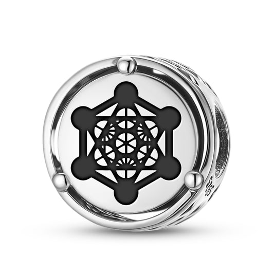 925 Sterling Silver Sacred Geometry Metatron’s Cube Charms For Bracelets & Necklaces Pendants Beads Jewelry Fit Pan Bracelet Bible Verse Charm Prayer Faith Religious Gifts For Women