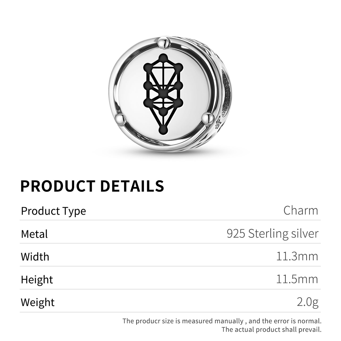 925 Sterling Silver Sacred Geometry Tree Of Life Sephiroth Charms For Bracelets & Necklaces Pendants Beads Jewelry Fit Pan Bracelet Bible Verse Charm Prayer Faith Religious Gifts For Women