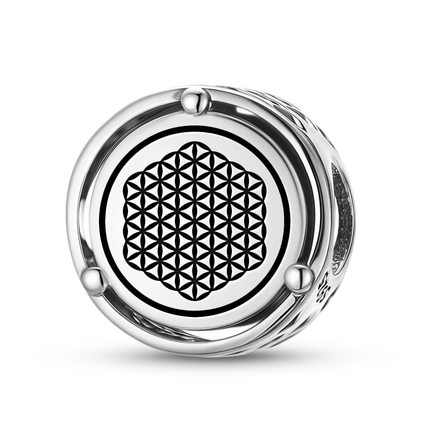 925 Sterling Silver Sacred Geometry Flower Of Life Charms For Bracelets & Necklaces Pendants Beads Jewelry Fit Pan Bracelet Bible Verse Charm Prayer Faith Religious Gifts For Women