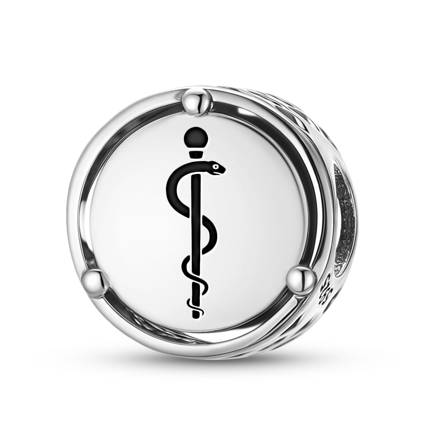 925 Sterling Silver Rod OfAsclepius Charms For Bracelets & Necklaces Pendants Beads Jewelry Fit Pan Bracelet Bible Verse Charm Prayer Faith Religious Gifts For Women