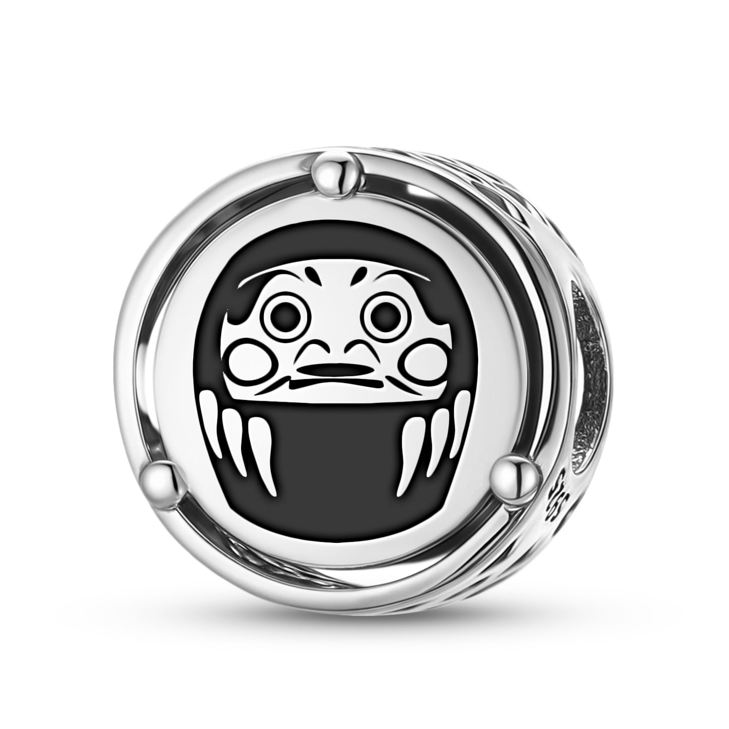 925 Sterling Silver Daruma Symbol Charms For Bracelets & Necklaces Pendants Beads Jewelry Fit Pan Bracelet Bible Verse Charm Prayer Faith Religious Gifts For Women