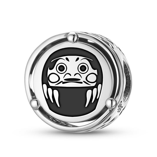925 Sterling Silver Daruma Symbol Charms For Bracelets & Necklaces Pendants Beads Jewelry Fit Pan Bracelet Bible Verse Charm Prayer Faith Religious Gifts For Women