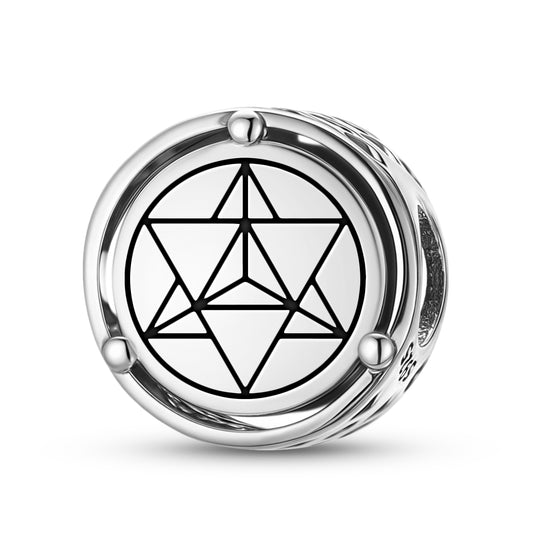 925 Sterling Silver Merkaba Charms For Bracelets & Necklaces Pendants Beads Jewelry Fit Pan Bracelet Bible Verse Charm Prayer Faith Religious Gifts For Women
