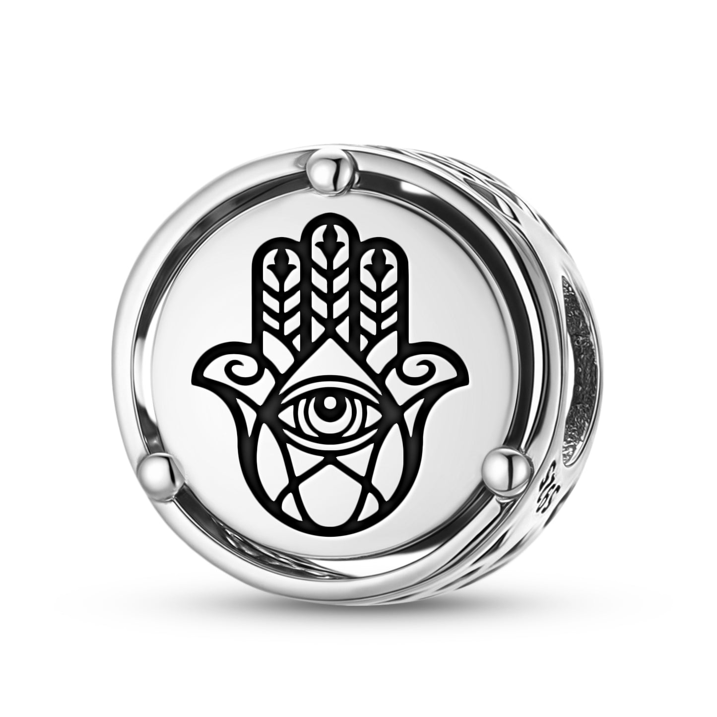 925 Sterling Silver Hamsa Charms For Bracelets & Necklaces Pendants Beads Jewelry Fit Pan Bracelet Bible Verse Charm Prayer Faith Religious Gifts For Women