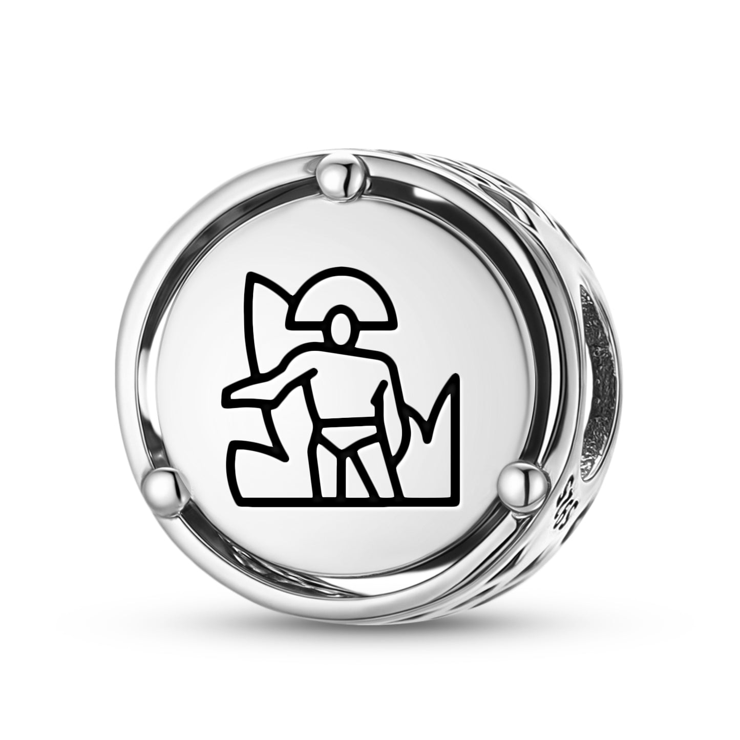 925 Sterling Silver Mayan Fire Dance Charms For Bracelets & Necklaces Pendants Beads Jewelry Fit Pan Bracelet Charm Ethnic Cultural Symbols Gifts For Women