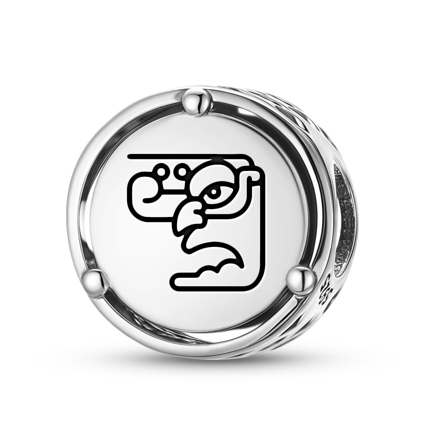 925 Sterling Silver Mayan Hunab Ku Charms For Bracelets & Necklaces Pendants Beads Jewelry Fit Pan Bracelet Charm Ethnic Cultural Symbols Gifts For Women