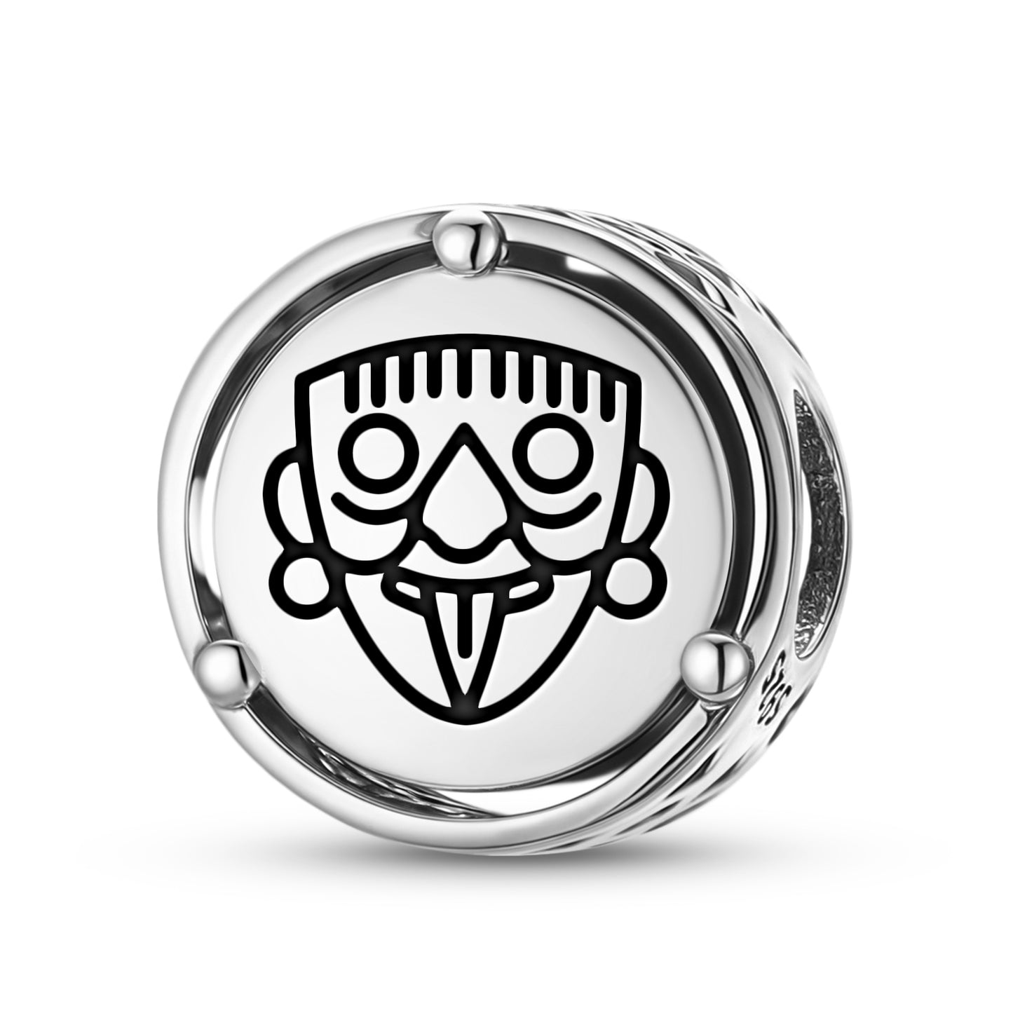 925 Sterling Silver Mayan Kinich Ahau Charms For Bracelets & Necklaces Pendants Beads Jewelry Fit Pan Bracelet Charm Ethnic Cultural Symbols Gifts For Women