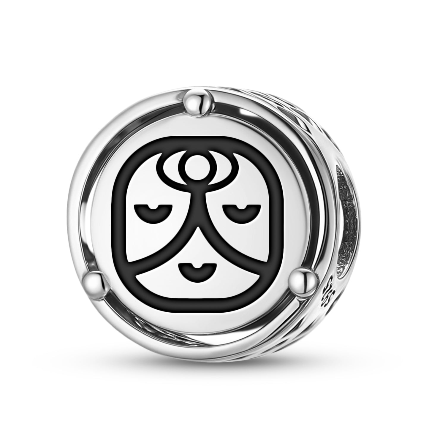 925 Sterling Silver Mayan Ix Charms For Bracelets & Necklaces Pendants Beads Jewelry Fit Pan Bracelet Charm Ethnic Cultural Symbols Gifts For Women