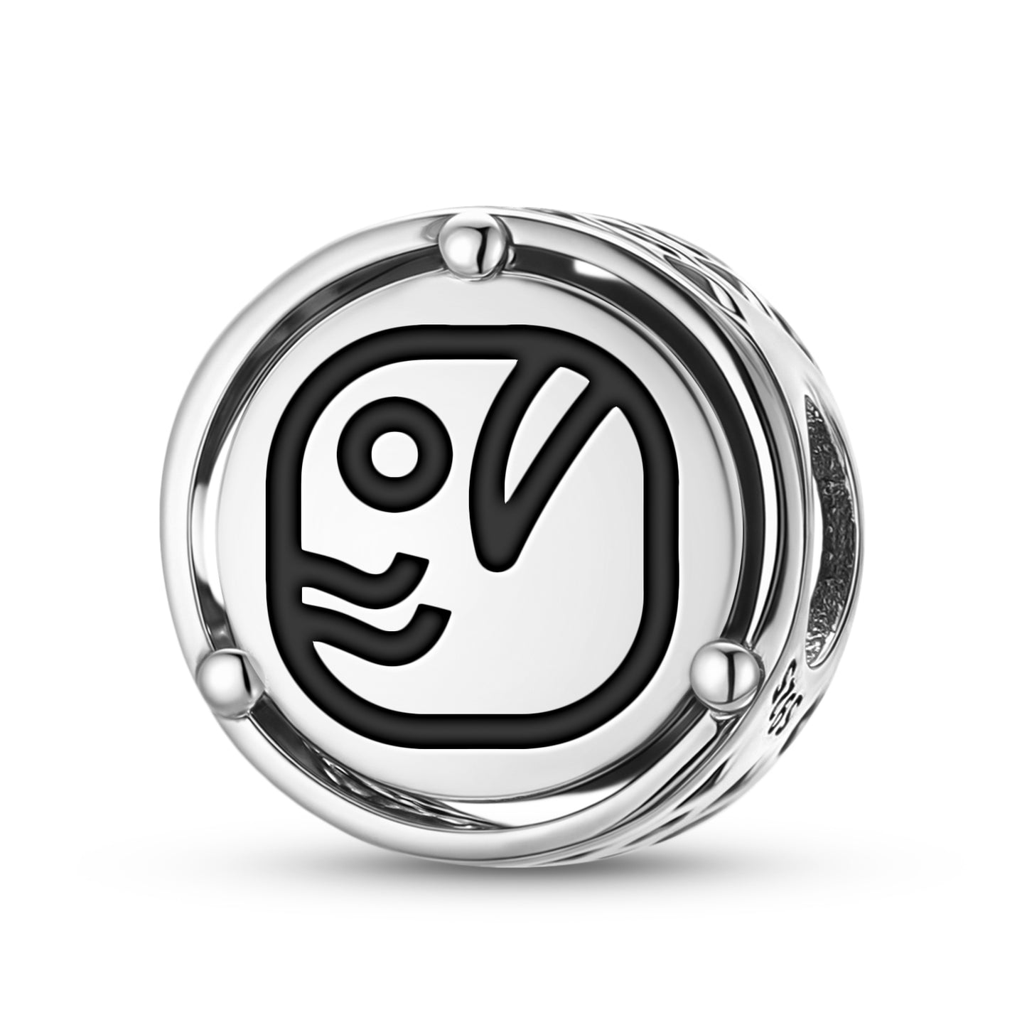 925 Sterling Silver Mayan Eb Charms For Bracelets & Necklaces Pendants Beads Jewelry Fit Pan Bracelet Charm Ethnic Cultural Symbols Gifts For Women