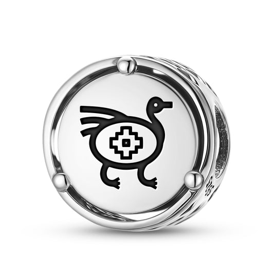 925 Sterling Silver Mapuche Ñandú Charms For Bracelets & Necklaces Pendants Beads Jewelry Fit Pan Bracelet Charm Ethnic Cultural Symbols Gifts For Women