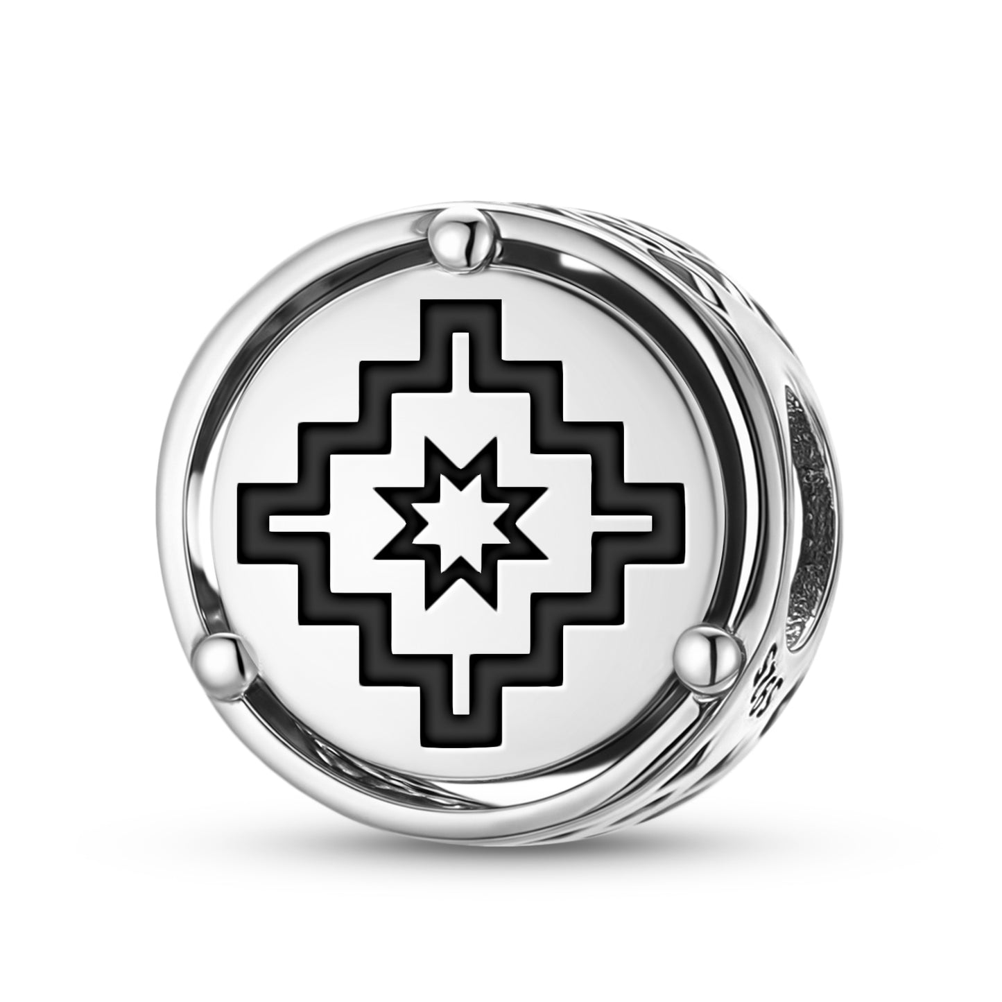 925 Sterling Silver Mapuche Bandera De Leftraru Charms For Bracelets & Necklaces Pendants Beads Jewelry Fit Pan Bracelet Charm Ethnic Cultural Symbols Gifts For Women