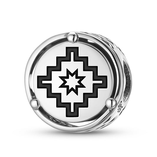 925 Sterling Silver Mapuche Bandera De Leftraru Charms For Bracelets & Necklaces Pendants Beads Jewelry Fit Pan Bracelet Charm Ethnic Cultural Symbols Gifts For Women